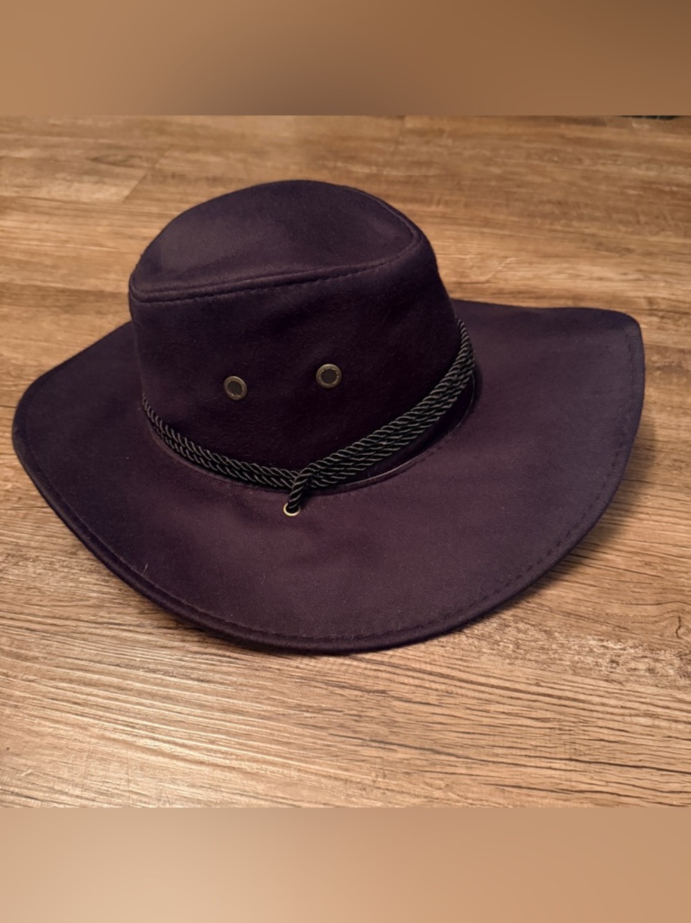 Women's Purple Wide-Brim Outback Hat with Braided Trim